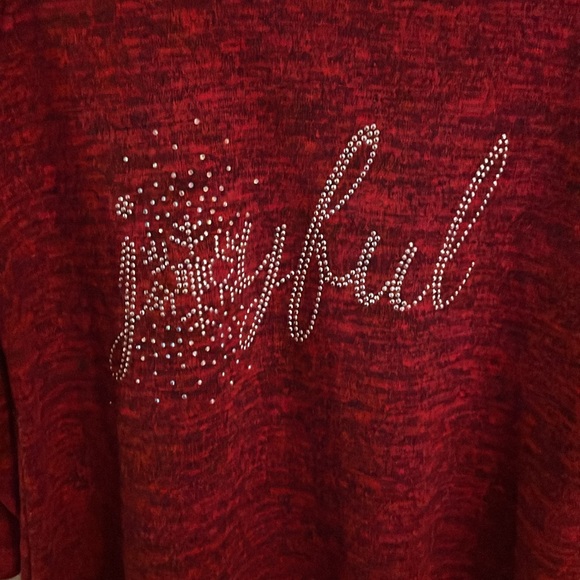 SJS  Women’s seasonal shirt. 3/4 length sleeves. Polyester/Rayon/Spandex - Picture 4 of 5